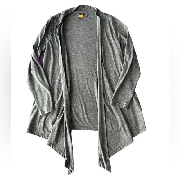 Eddie Bauer Women's Petite Small gray long-sleeve open front cardigan - Picture 1 of 11